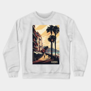 Cannes, France, Vintage Travel Poster Crewneck Sweatshirt